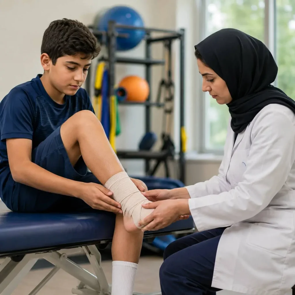 ۱. برای پیچ‌خوردگی مچ پا چه کار کنیم؟